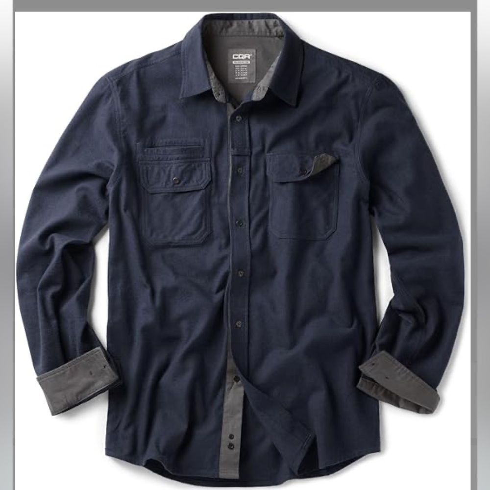 Men’s All Cotton Navy Flannel Shirt